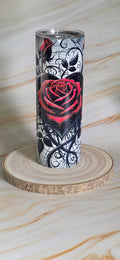 Gothic Heart & Rose 20oz Skinny Tumbler