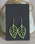 Laser Cut Leaf Earrings (Hand Painted)