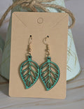 Laser Cut Leaf Earrings (Hand Painted)