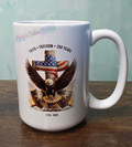 Faith & Freedom 15 oz Coffee Mug – Cross, Eagle & American Flag