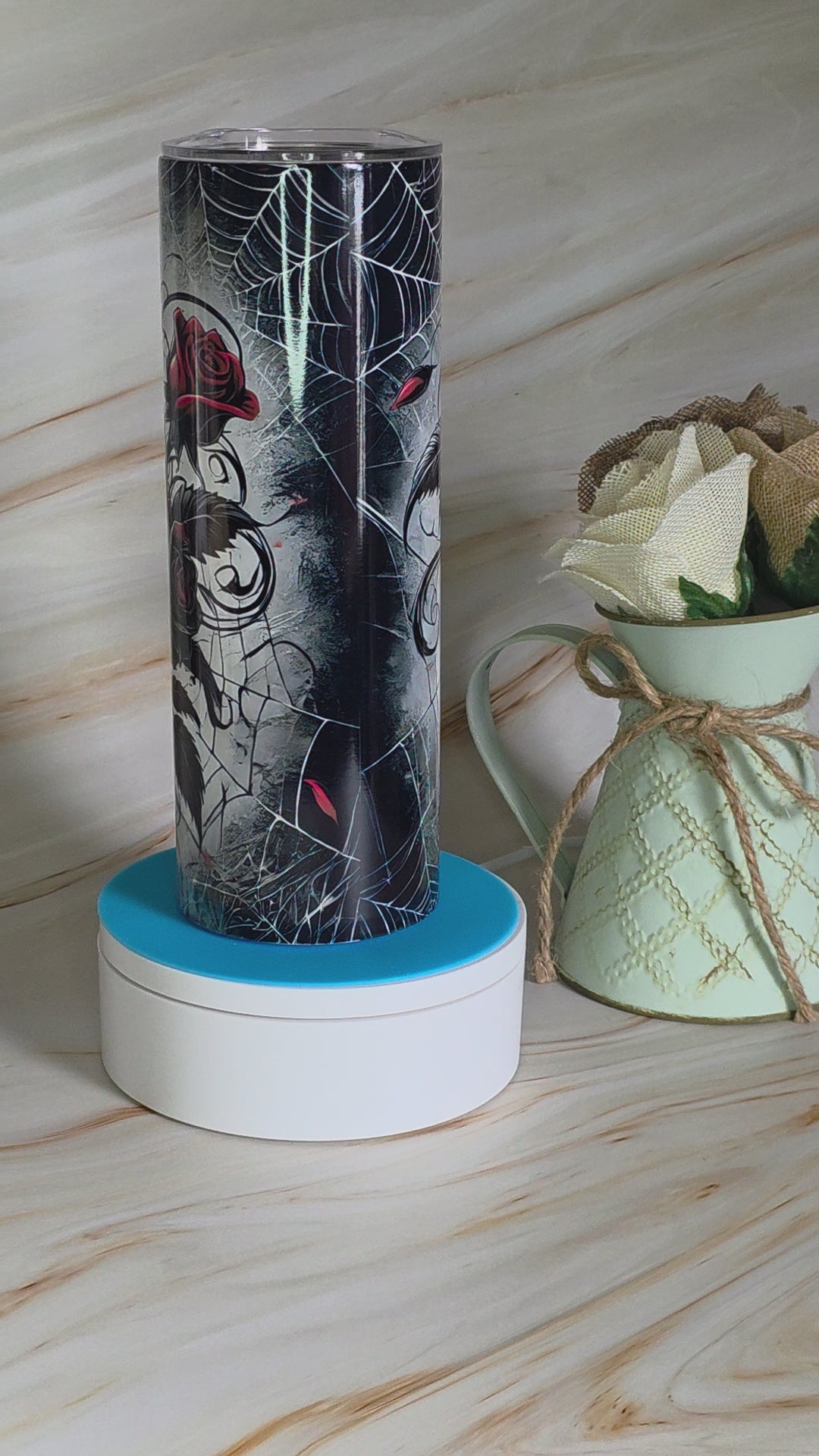 Gothic Heart & Rose 20oz Skinny Tumbler