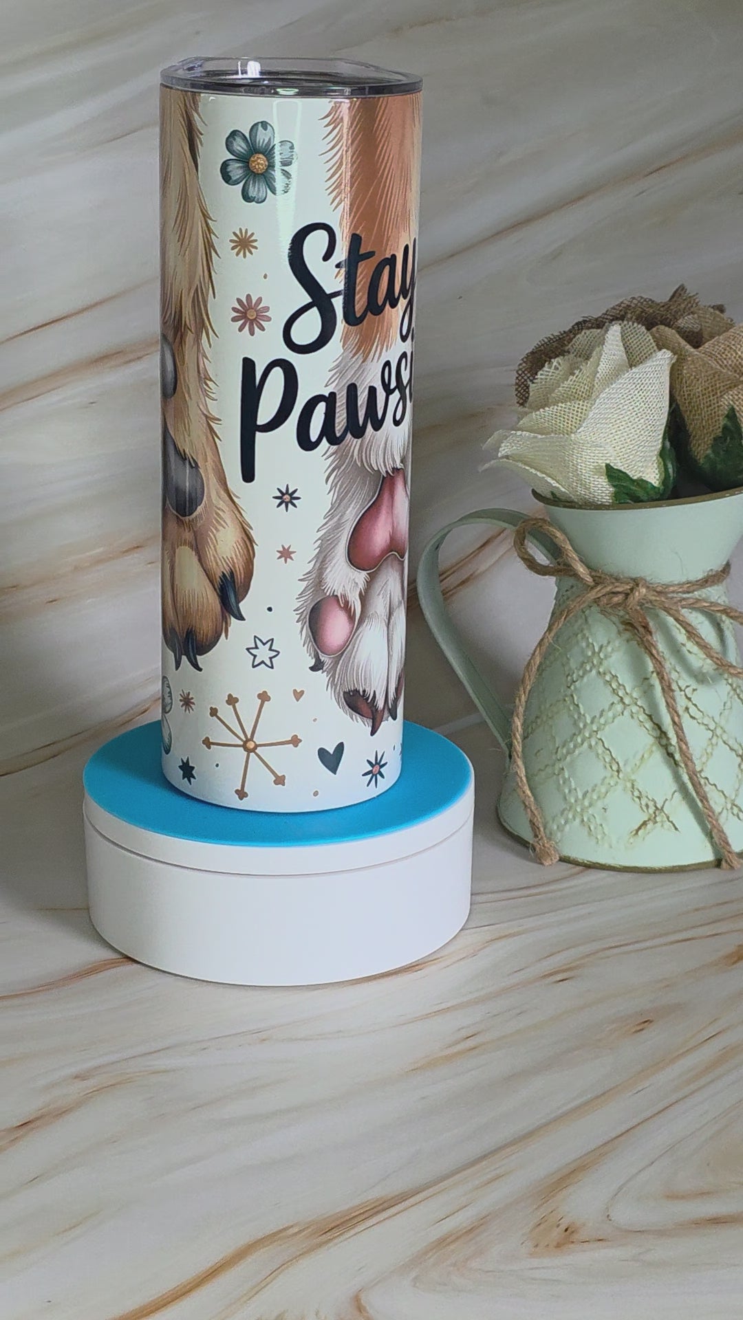 Stay Pawsitive 20oz Skinny Tumbler